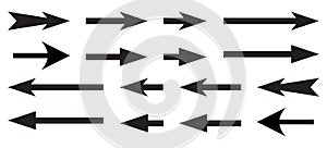 Vector Black Arrows Set on White Background. Arrow, Cursor and pointers