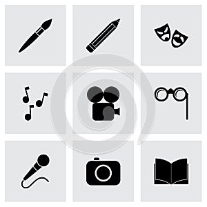 Vector black art icon set