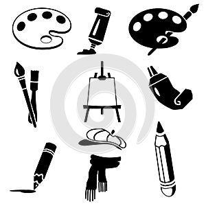 Vector black art icon set on white