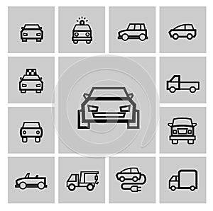 Vector black auto icon set