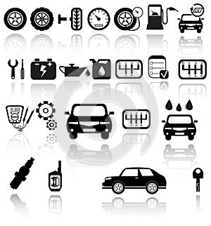 Vector black auto icons set