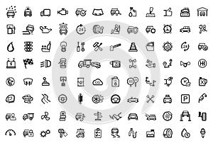 Vector black auto icons set
