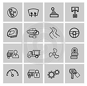 Vector black auto icons set