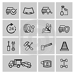 Vector black auto icons set