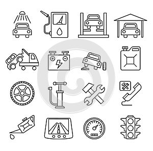 Vector black auto icons set