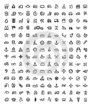Vector black auto icons set