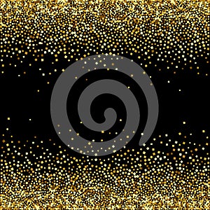 Vector black background with gold glitter sparkle