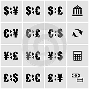Vector black bank icon set