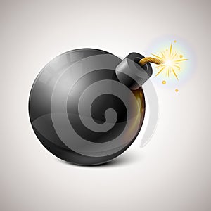 Vector Black Bomb Illustration