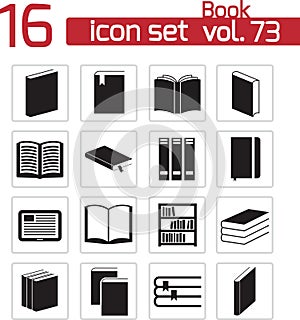 Vector black book icons