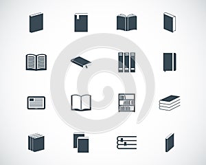 Vector black book icons