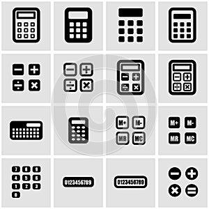 Vector black calculator icon set
