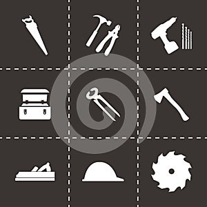 Vector black carpentry icons set