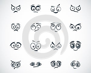 Vector black cartoon eyes