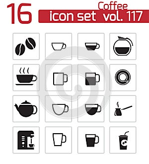 Vector black coffe icons
