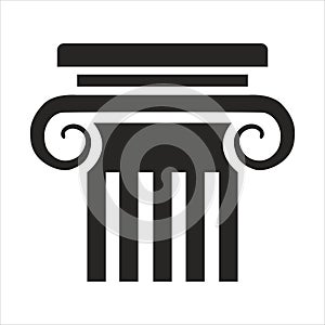 Ancient columns vector icon. Vector black column icons on white background