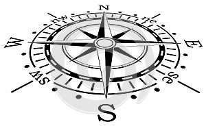 Vektor čierny kompas 