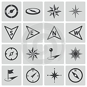 Vector black compass icons