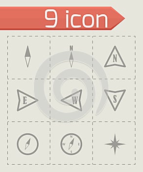 Vector black compass icons set