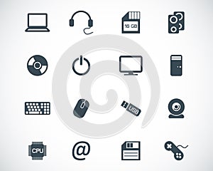 Vector black computer icons