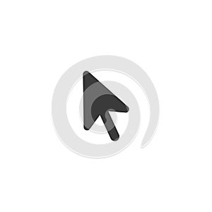 Vector black computer mouse arrow icon with flat design style