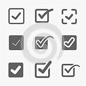 Vector black confirm icons set