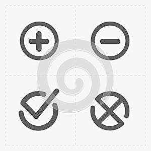 Vector black confirm icons set