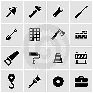 Vector black construction icon set