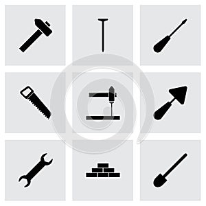 Vector black construction icon set