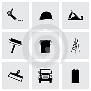 Vector black construction icons set