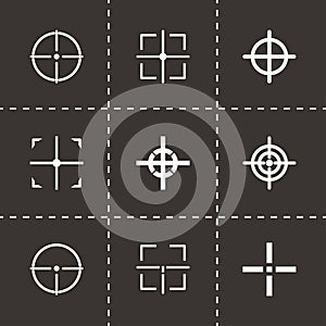 Vector black crosshair icon set