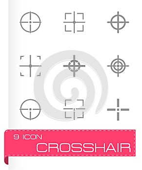 Vector black crosshair icon set