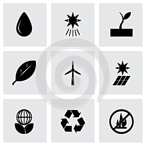 Vector black eco icon set