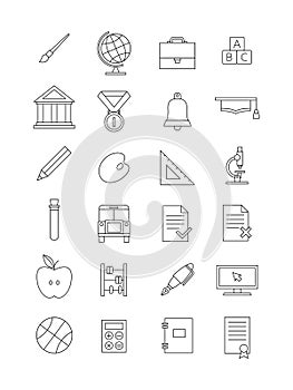 Vector black education icons set