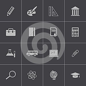 Vector black education icons set