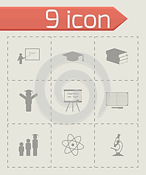 Vector black education icons set