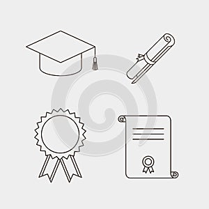 Vector black education icons set