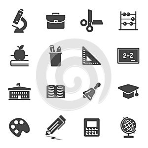 Vector black education icons set