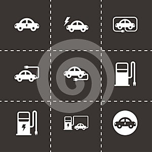 Vector black electric icon set