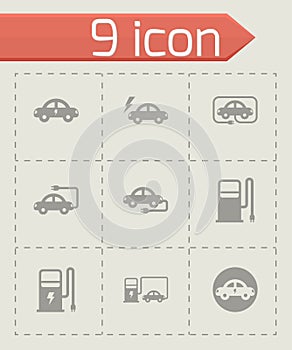 Vector black electric icon set