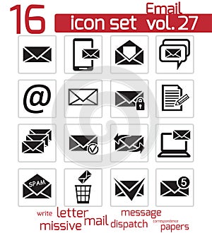 Vector black email icons