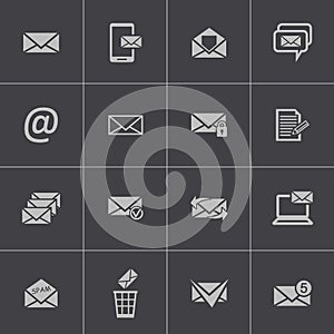 Vector black email icons set