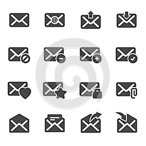 Vector black email icons set