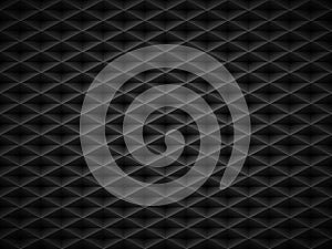 Vector black embossed pattern plastic grid background. Technology diamond shape cell dark geometric pattern