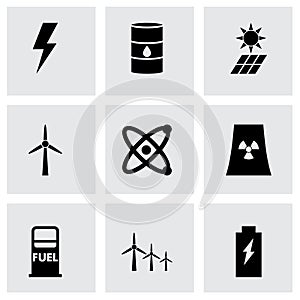 Vector black energetics icon set