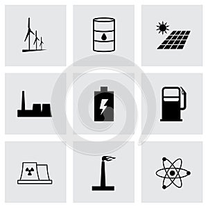 Vector black energetics icons set