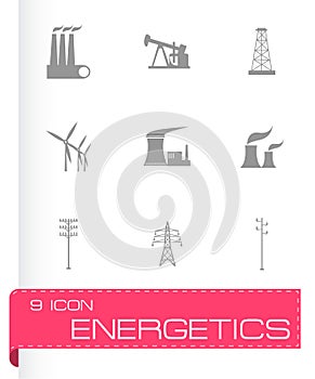 Vector black energeticsl icons set