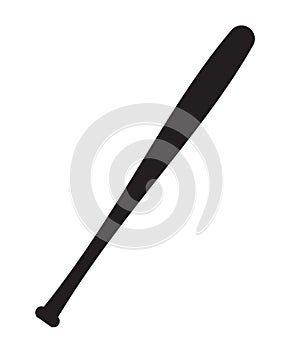 Vector black flat baseball bat silhouette