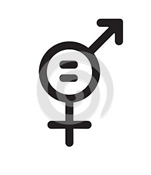 Vector black flat woman gender equality symbol photo