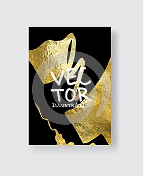 Vector Black and Gold Design Templates for Brochures